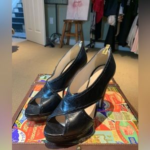Prada Black Leather Heels